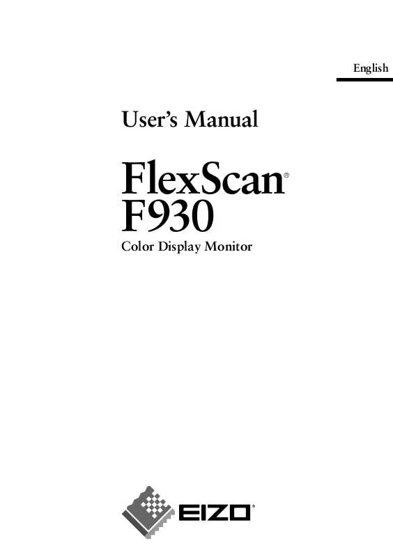 Mode d'emploi EIZO FLEXSCAN F930