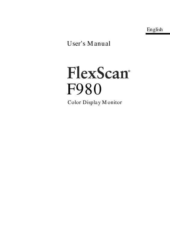 Mode d'emploi EIZO FLEXSCAN F980