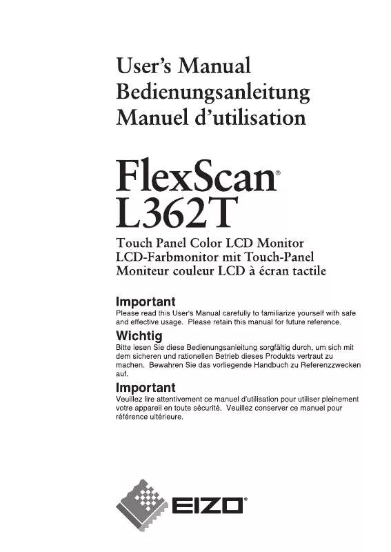 Mode d'emploi EIZO FLEXSCAN L362T