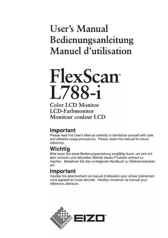 Mode d'emploi EIZO FLEXSCAN L788-I