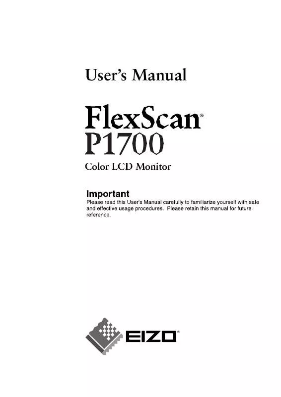 Mode d'emploi EIZO FLEXSCAN P1700