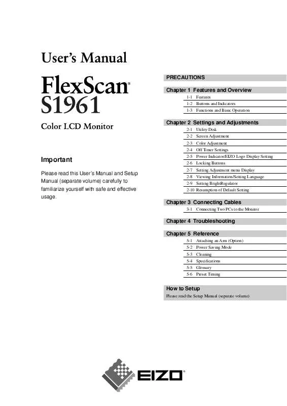 Mode d'emploi EIZO FLEXSCAN S1961