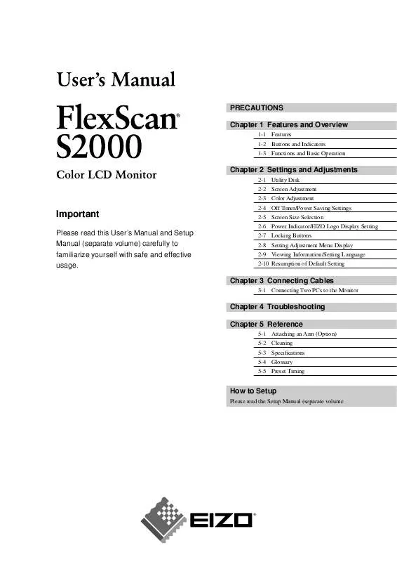 Mode d'emploi EIZO FLEXSCAN S2000
