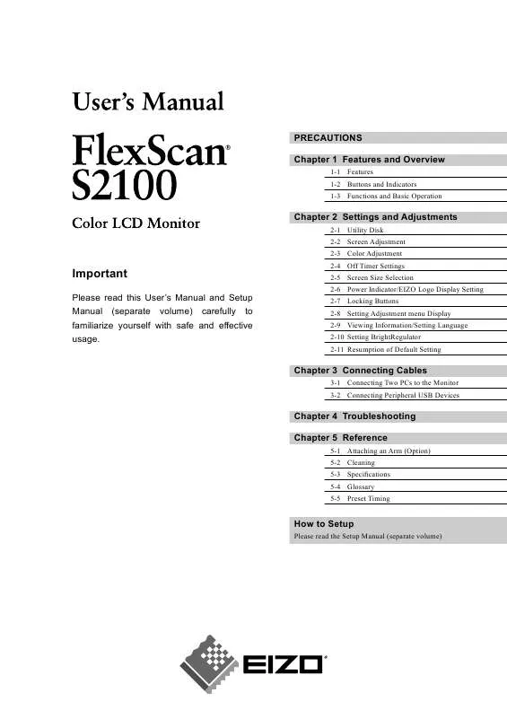 Mode d'emploi EIZO FLEXSCAN S2100