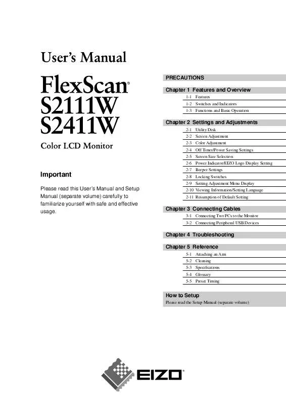 Mode d'emploi EIZO FLEXSCAN S2111W