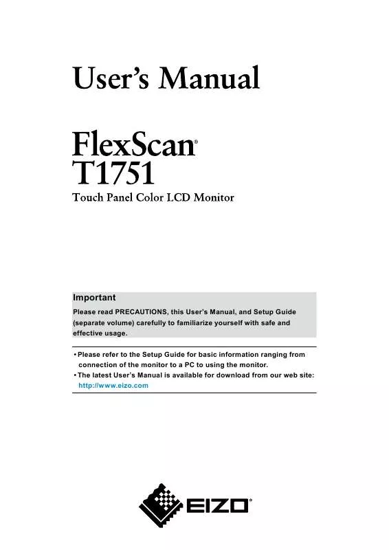 Mode d'emploi EIZO FLEXSCAN T1751