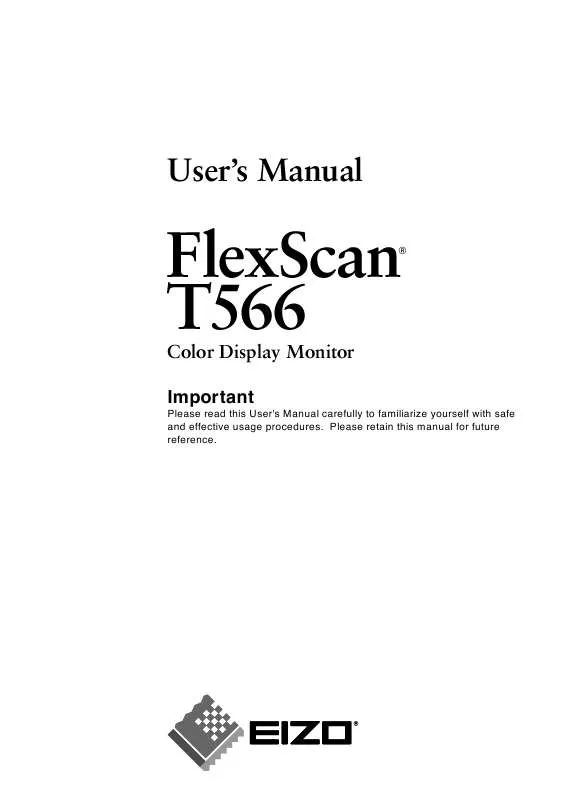 Mode d'emploi EIZO FLEXSCAN T566