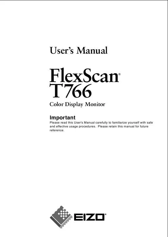 Mode d'emploi EIZO FLEXSCAN T766