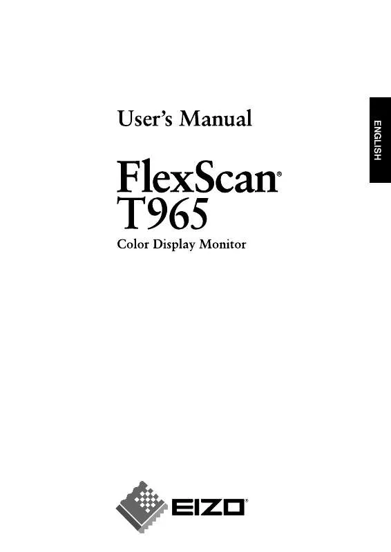 Mode d'emploi EIZO FLEXSCAN T965