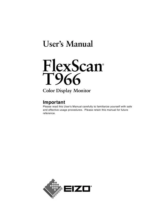 Mode d'emploi EIZO FLEXSCAN T966