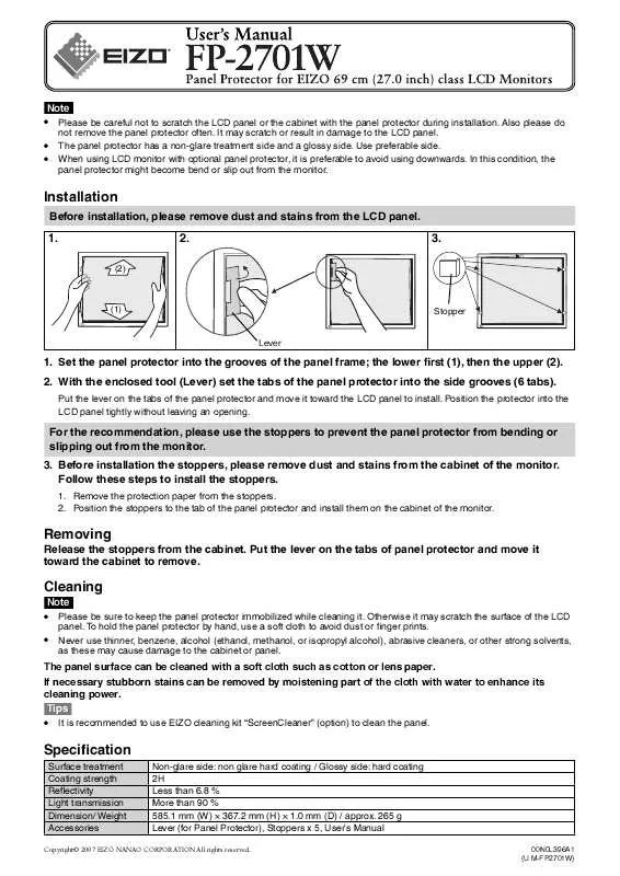 Mode d'emploi EIZO FP-2701W