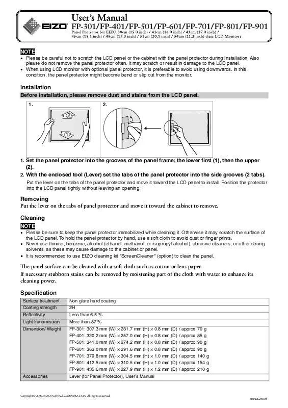 Mode d'emploi EIZO FP-301