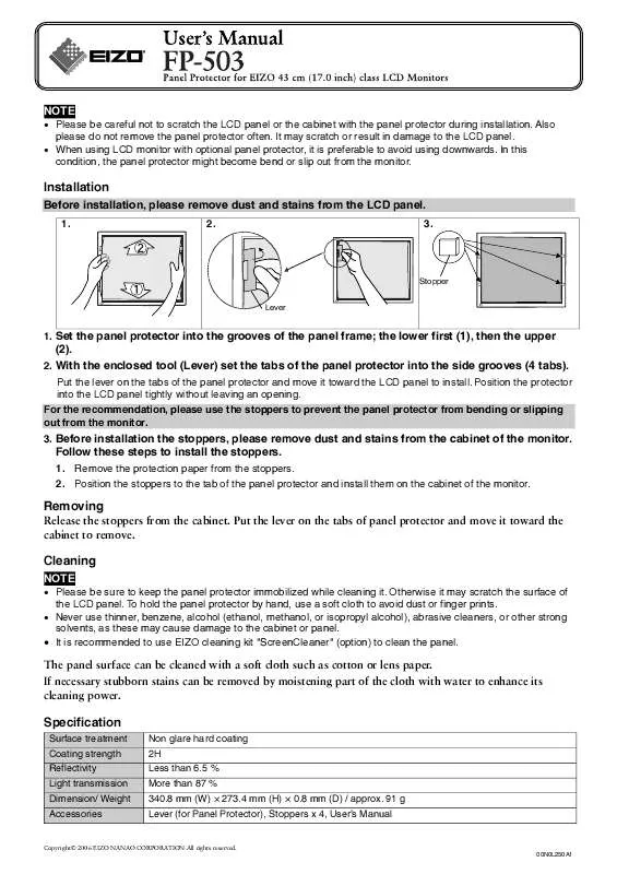 Mode d'emploi EIZO FP-503