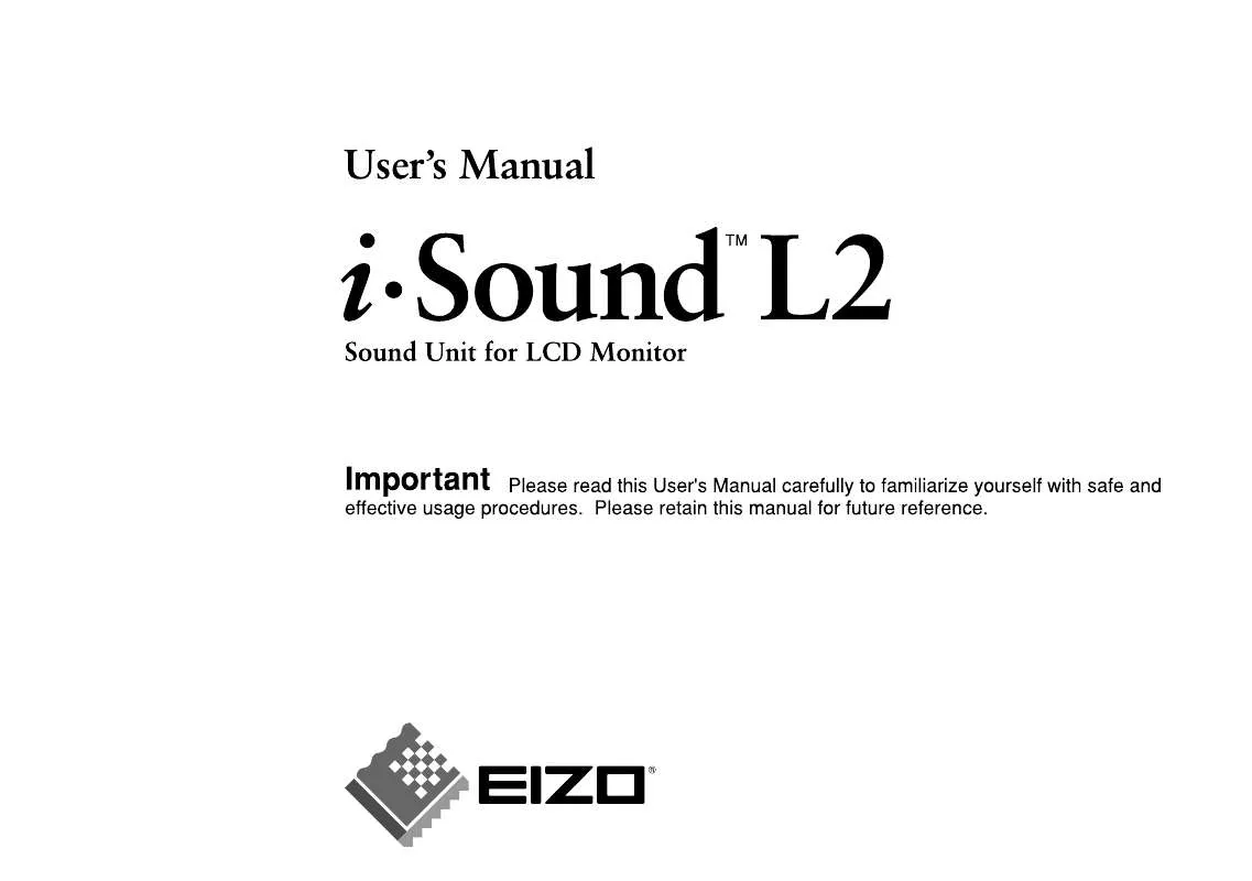 Mode d'emploi EIZO I·SOUND L2