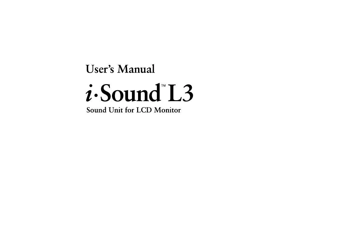 Mode d'emploi EIZO I·SOUND L3