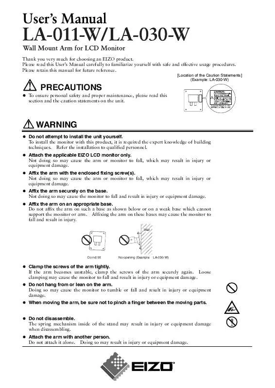 Mode d'emploi EIZO LA-011-W