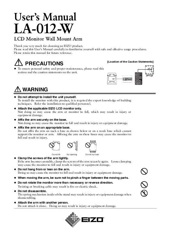 Mode d'emploi EIZO LA-012-W