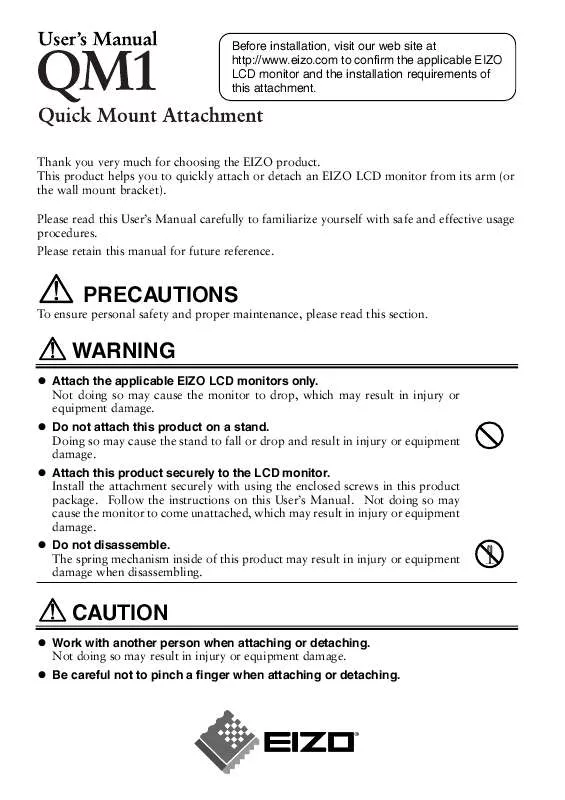 Mode d'emploi EIZO QM1