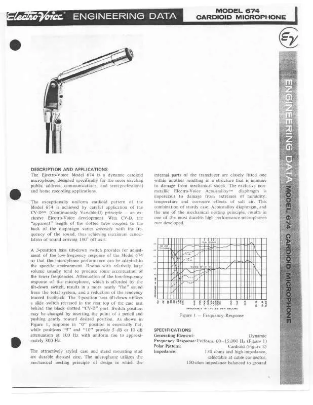 Mode d'emploi ELECTRO-VOICE 674