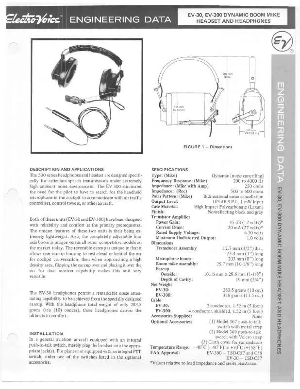 Mode d'emploi ELECTRO-VOICE EV-30