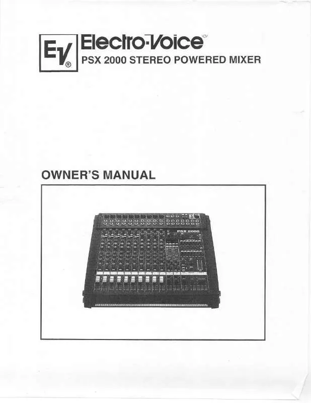 Mode d'emploi ELECTRO-VOICE PSX 2000
