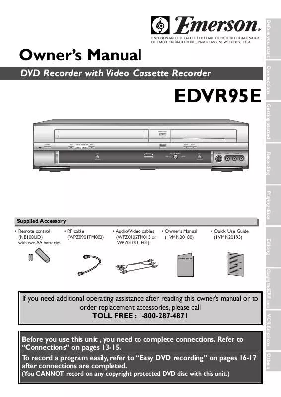 Mode d'emploi EMERSON EDVR95E