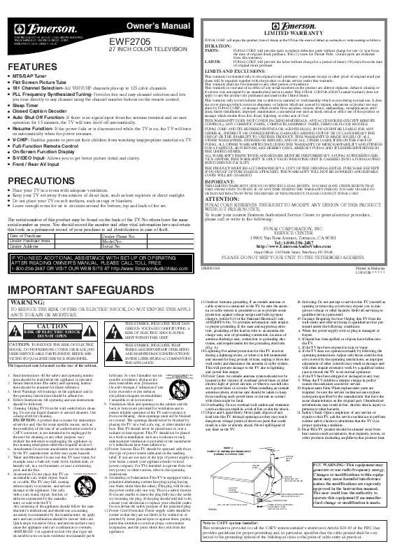 Mode d'emploi EMERSON EWF2705