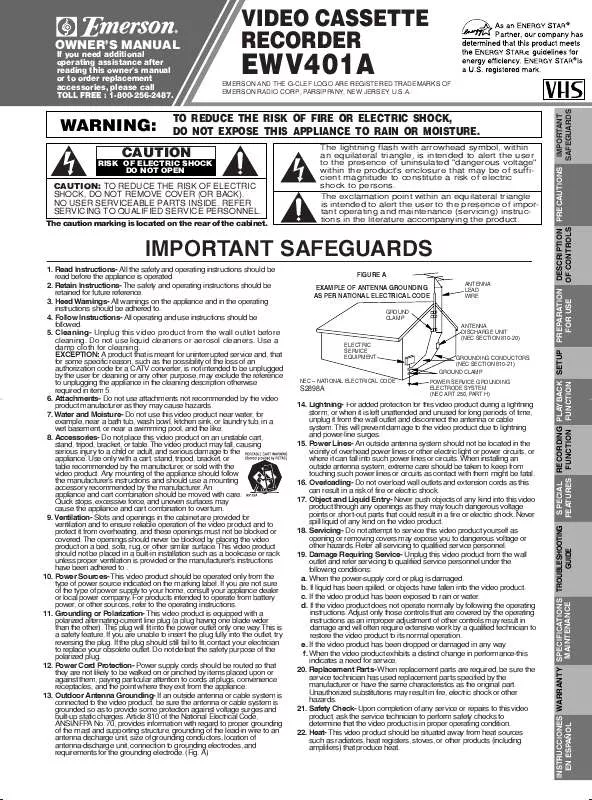 Mode d'emploi EMERSON EWV401A