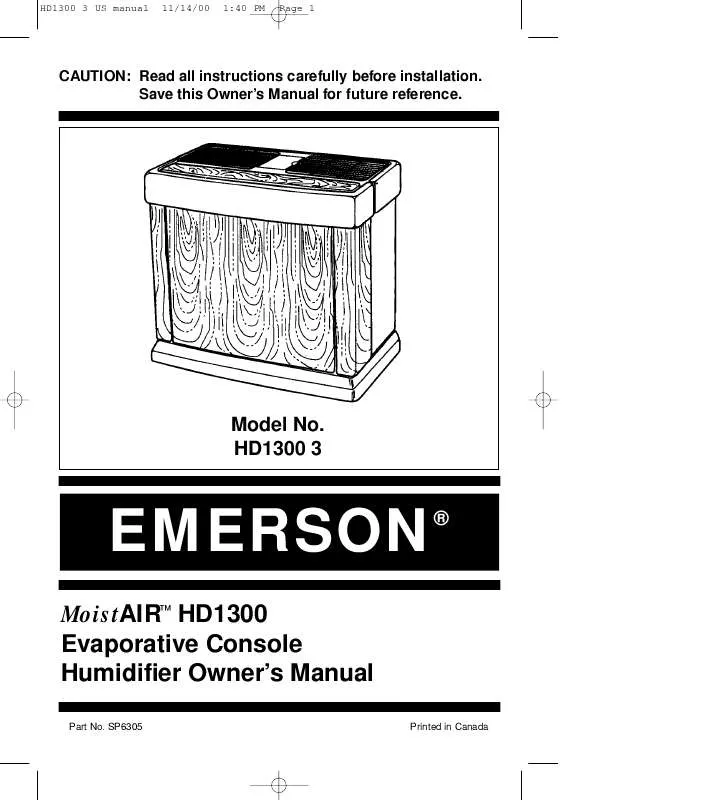 Mode d'emploi EMERSON HD13003