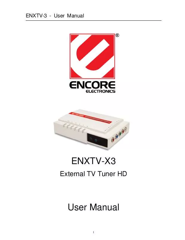Mode d'emploi ENCORE ENXTV-X3