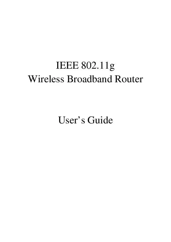 Mode d'emploi ENCORE IEEE 802.11GWIRELESS BROADBAND ROUTER