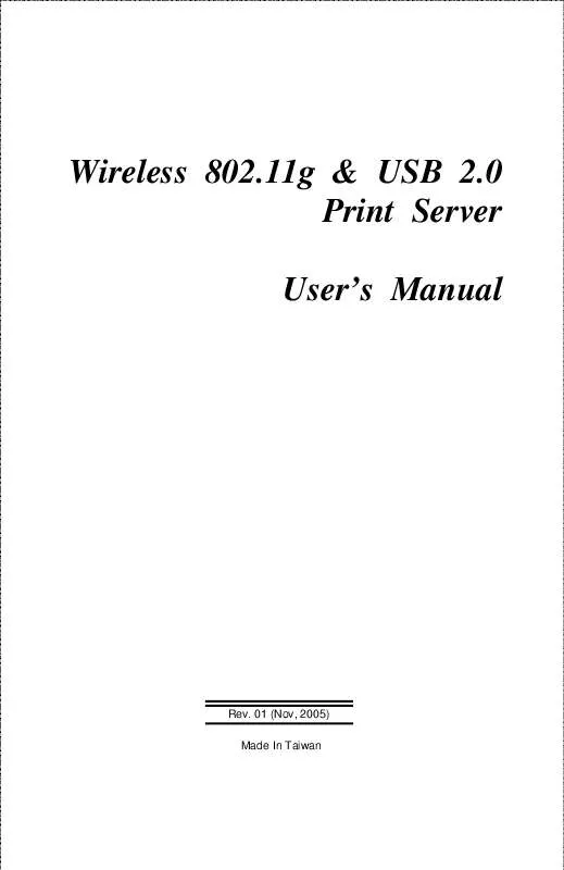 Mode d'emploi ENCORE WIRELESS 802.11G USB 2.0 PRINT SERVER