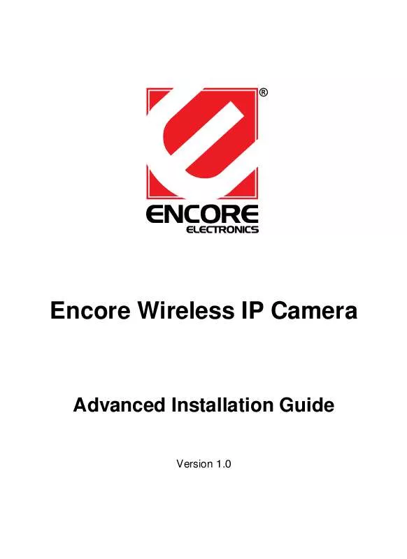 Mode d'emploi ENCORE WIRELESS IP CAMERA