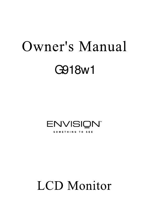 Mode d'emploi ENVISION G918W1