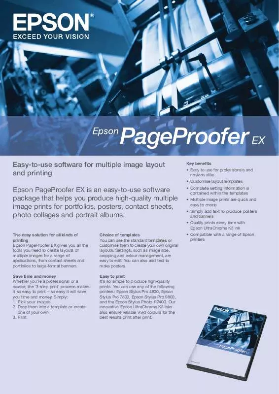 Mode d'emploi EPSON PAGEPROOFER EX