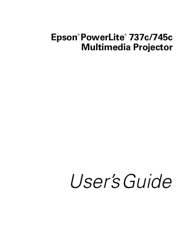 Mode d'emploi EPSON POWERLITE 737C