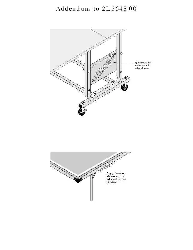 Mode d'emploi ESCALADE SPORTS 2L-6548-00-ADDENDUM