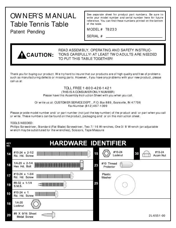 Mode d'emploi ESCALADE SPORTS 2L-6551-00