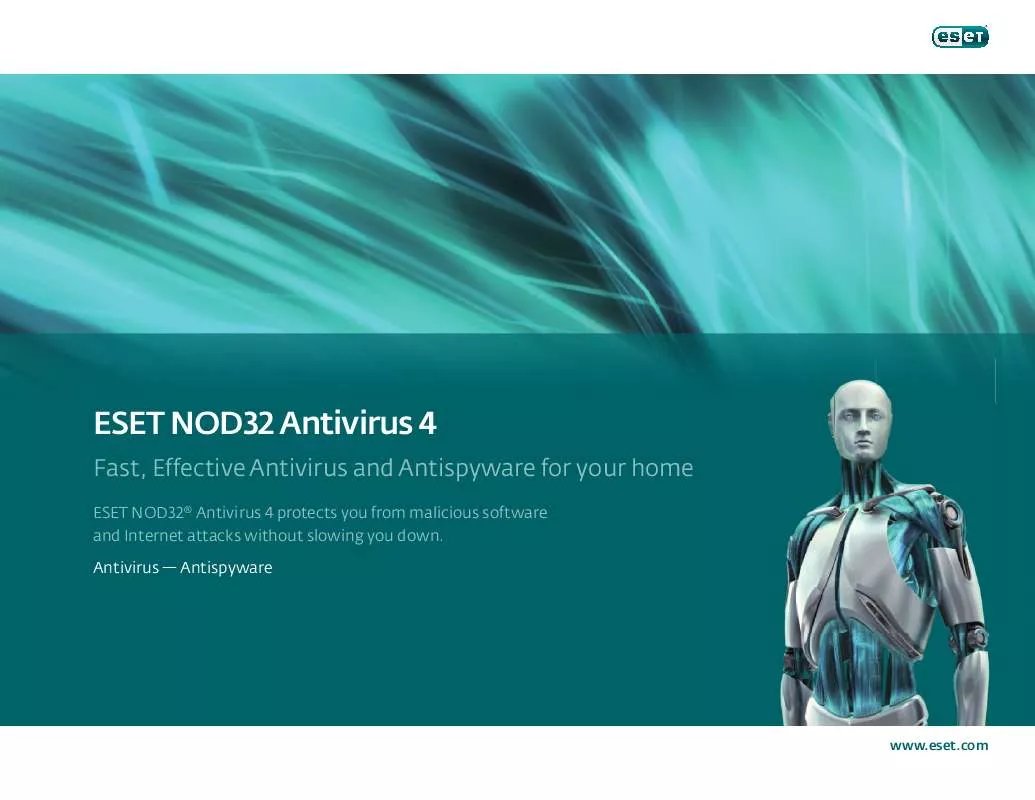 Mode d'emploi ESET NOD32 ANTIVIRUS 4