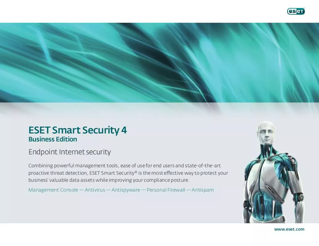 Mode d'emploi ESET SMART SECURITY 4 BUSINESS EDITION