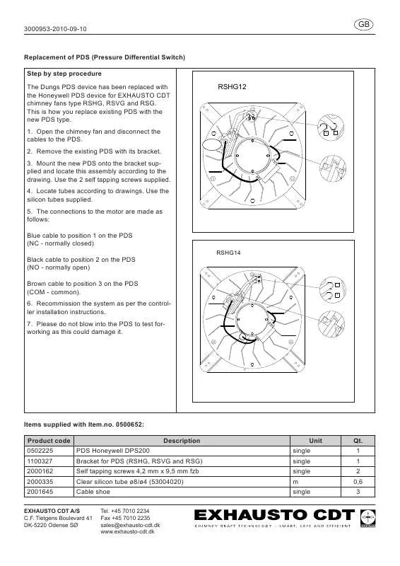 Mode d'emploi EXHAUSTO PDS