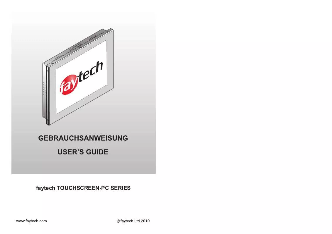 Mode d'emploi FAYTECH TOUCHSCREEN-PC
