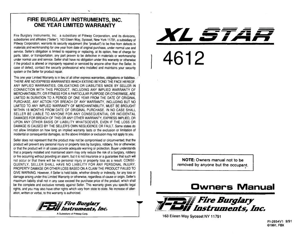 Mode d'emploi FBII XL 4612 STAR