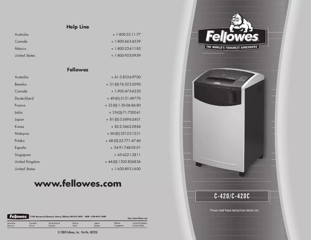 Mode d'emploi FELLOWES C-420C