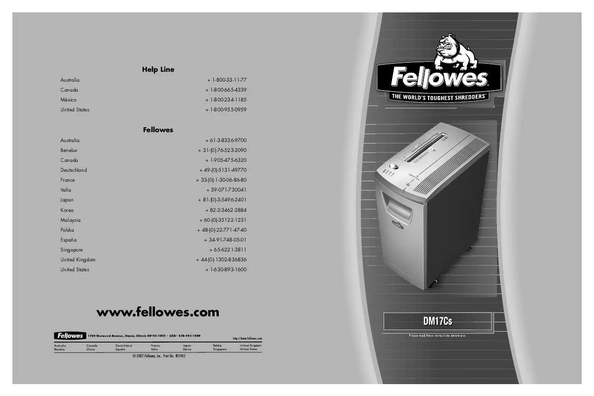 Mode d'emploi FELLOWES DM17