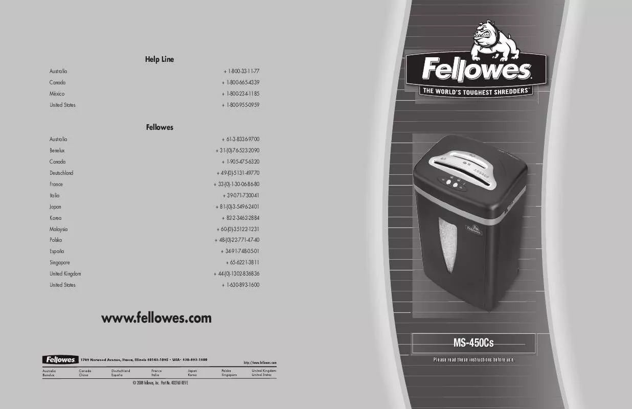 Mode d'emploi FELLOWES MS-450CS