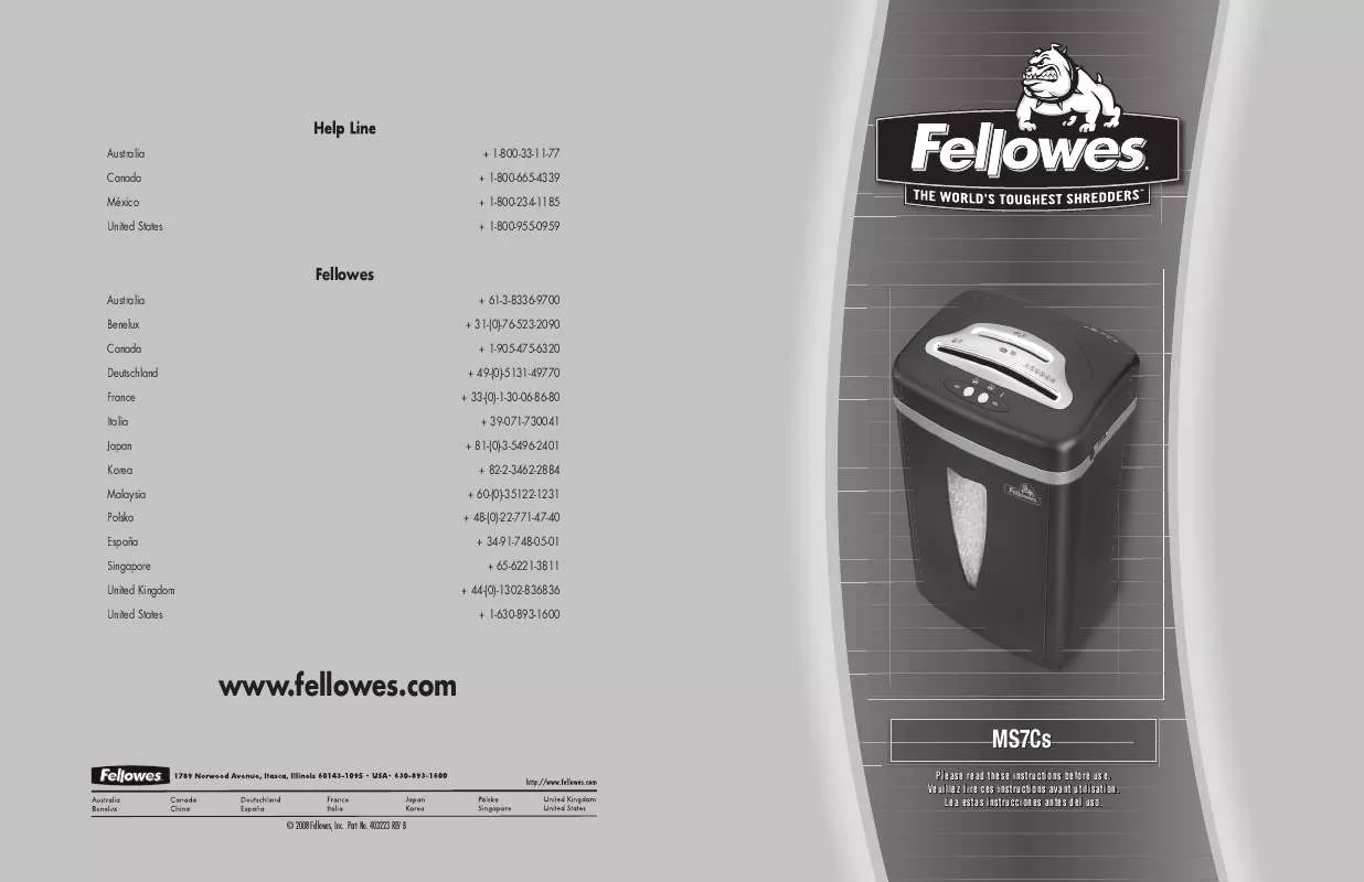 Mode d'emploi FELLOWES MS7CS