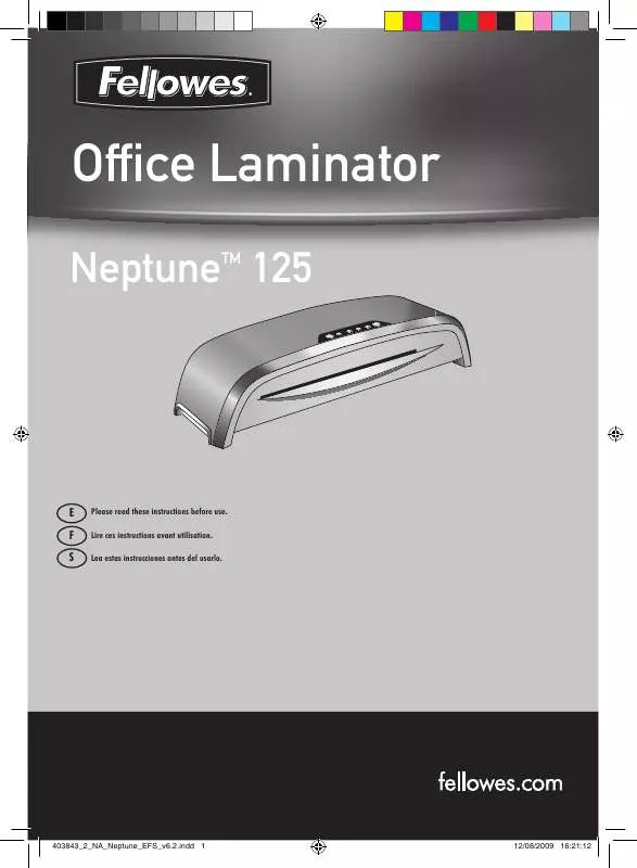 Mode d'emploi FELLOWES NEPTUNE 125