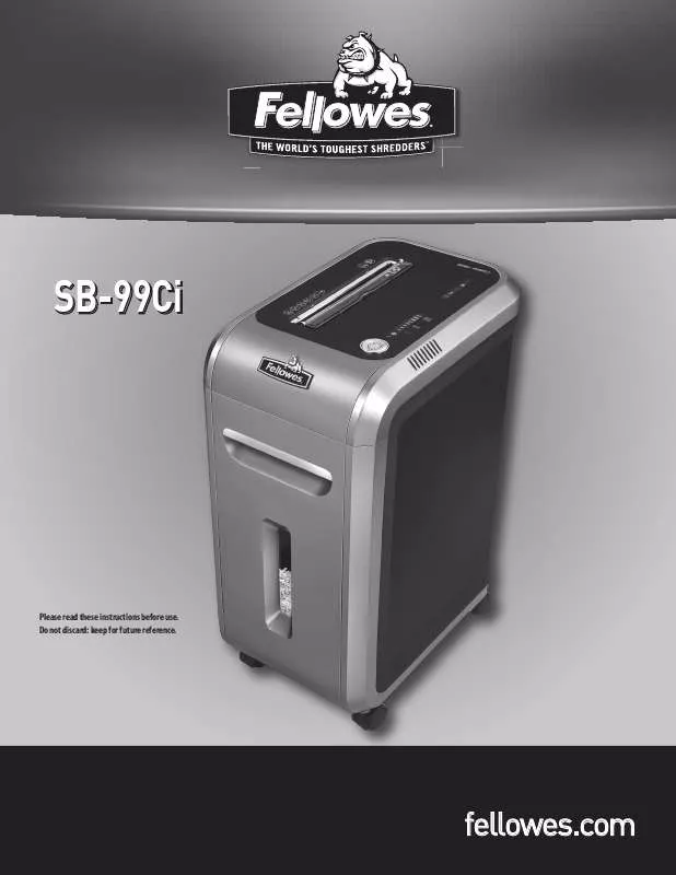 Mode d'emploi FELLOWES SB-99CI