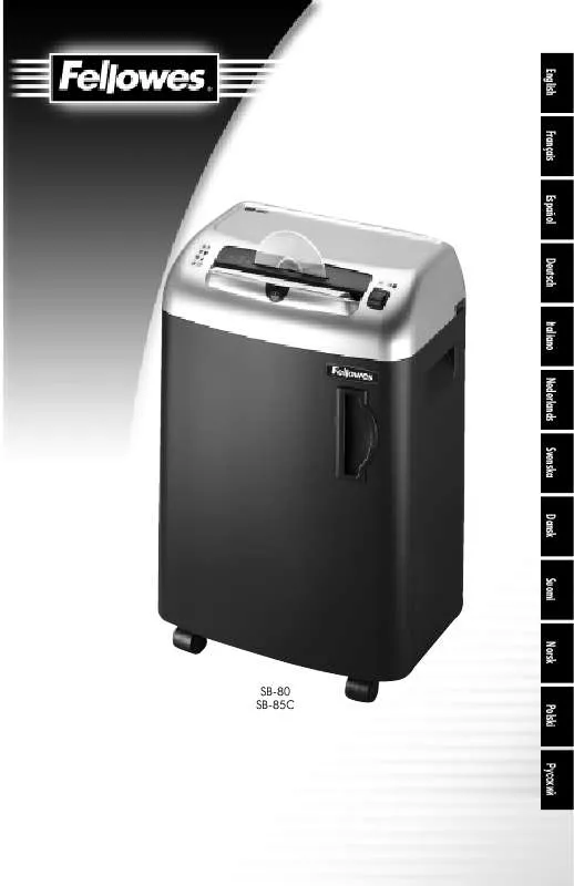 Mode d'emploi FELLOWES SB85C